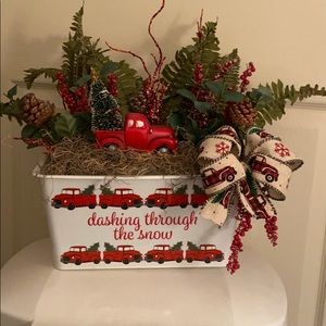 Red truck arrangement